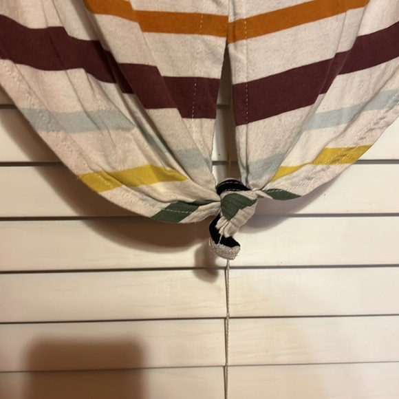 Chaps tie front button capped sleeve tee - Picture 4 of 4